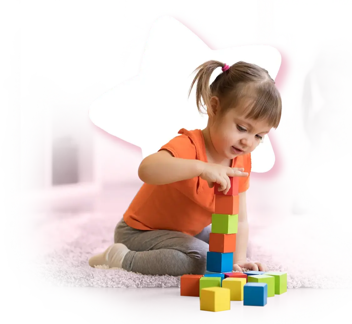 child playing with toys